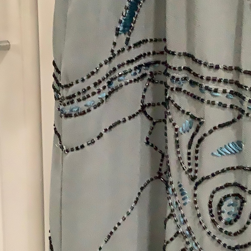 FREE PEOPLE CELESTIAL BEADED FRINGE FLAPPER BOHO V NECK DRESS WOMEN’S Sz M - Picture 15 of 16